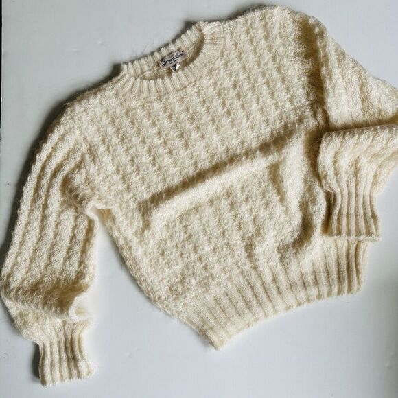 Vintage Jaqques Simon Sweater Cottagecore Feminine Academia 70s Ivory Women’s M - Picture 1 of 10